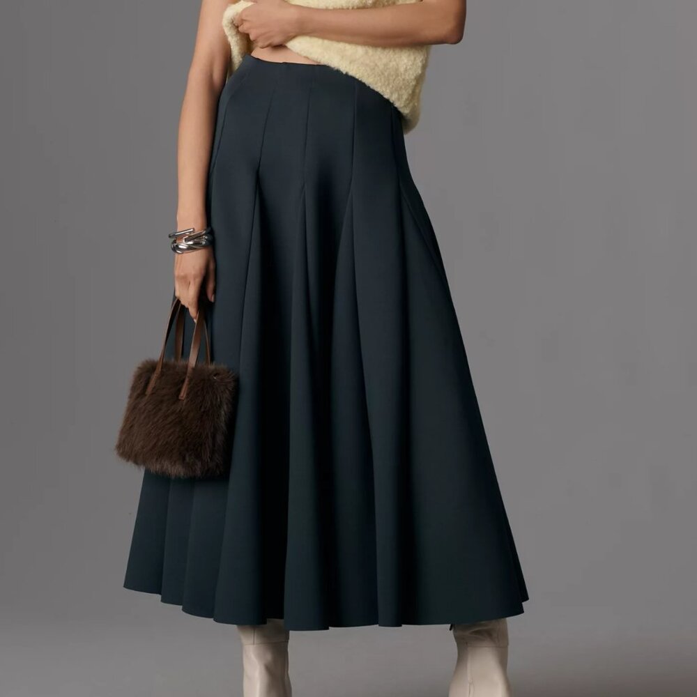 NEW WITH TAGS By Anthropologie Scuba Godet Maxi Skirt